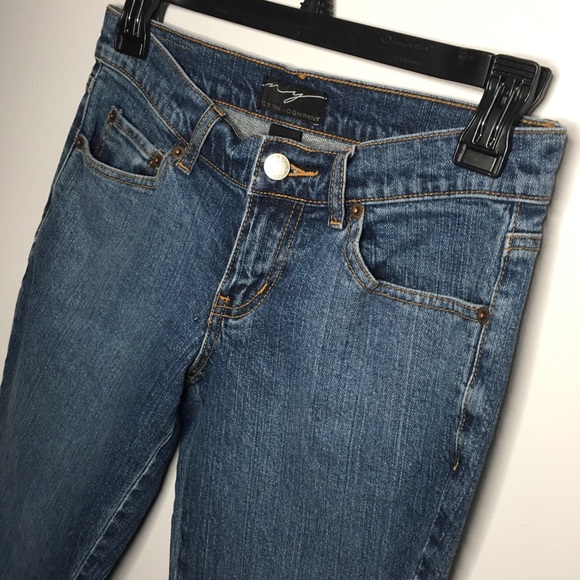 90s Y2K Vintage New York and Company Petite Low Rise Flare Jeans 0P - Picture 3 of 6